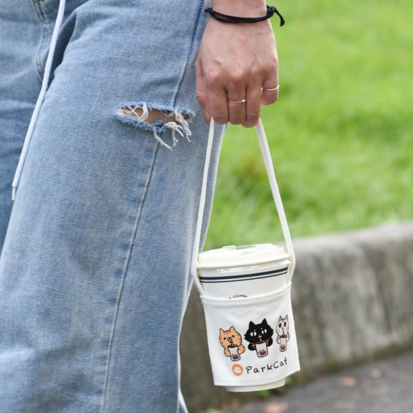 【愛喝珍奶的三隻貓】parkcat貓樂園品牌飲料 杯套 