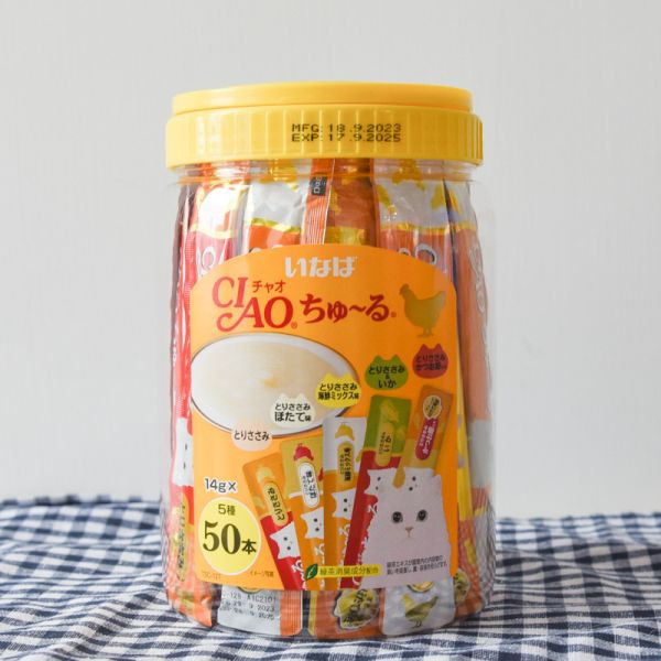 【活動贈品】CIAO啾嚕貓肉泥桶 50入 