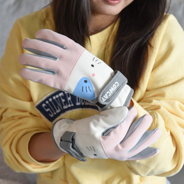 【貓奴保暖必備】可愛小貓加絨保暖防風手套 共兩款 