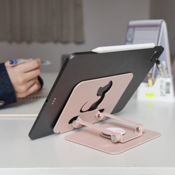 【解放雙手享受生活】貓咪款旋轉折疊平板手機支架 