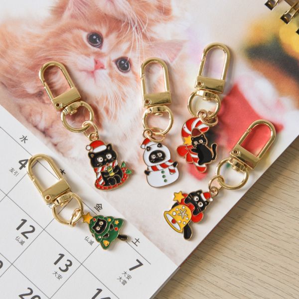 【聖誕節限定】快樂聖誕黑貓鑰匙扣 *全館滿額送隨機2個* 