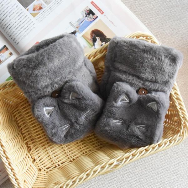 【貓系暖絨】軟絨貓加厚翻蓋手套 