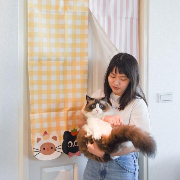 【進門就有喵】療癒貓咪免打孔門簾(送伸縮桿) 