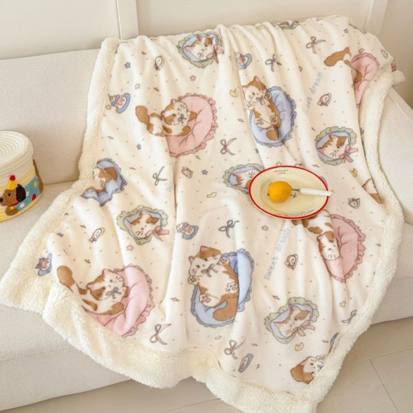 【柔軟度爆表】萌貓樂園牛奶絨毯子 