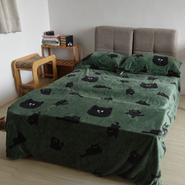 【一躺就融化】加厚牛奶絨床包三件套組 