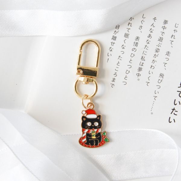 【聖誕節限定】快樂聖誕黑貓鑰匙扣 *全館滿額送隨機2個* 