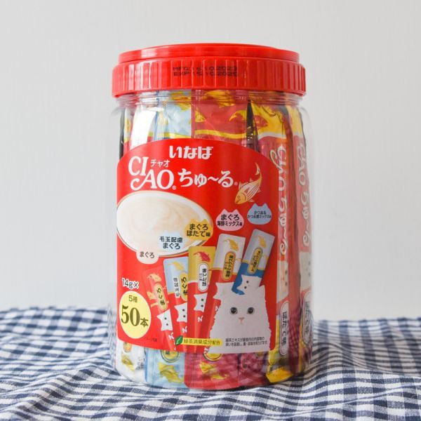 【活動贈品】CIAO啾嚕貓肉泥桶 50入 