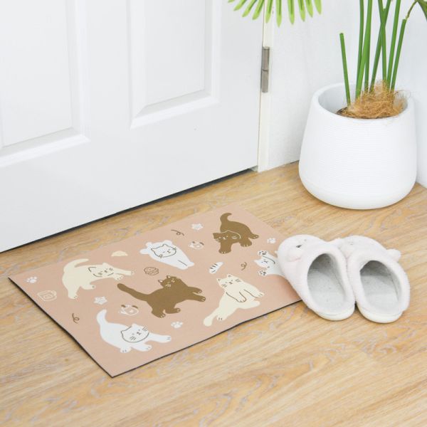 【保持腳底乾爽】下午茶小貓珪藻土地墊 