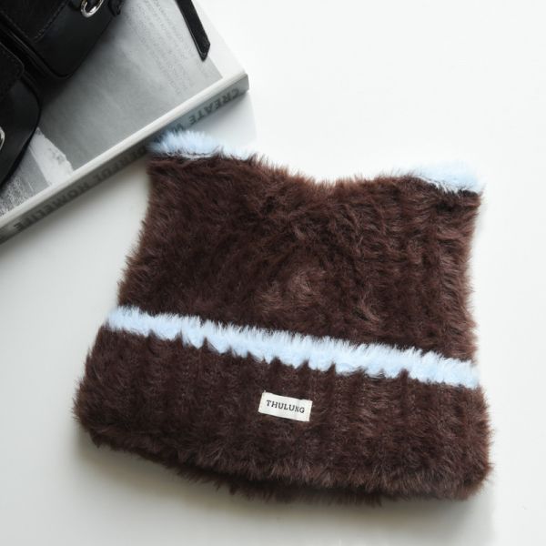 【貓系女孩必備】毛絨貓耳撞色毛帽 