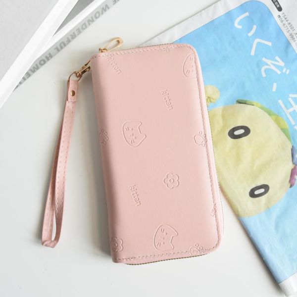 【主子幫你顧荷包】韓系貓咪壓紋時尚長夾 