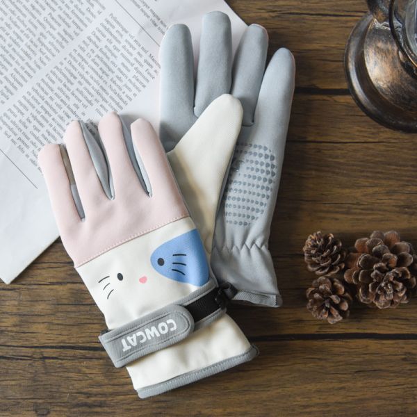 【貓奴保暖必備】可愛小貓加絨保暖防風手套 共兩款 