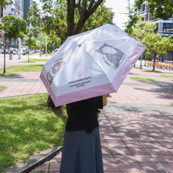【小巧便攜】輕巧五折貓掌晴雨兩用傘 共三色 