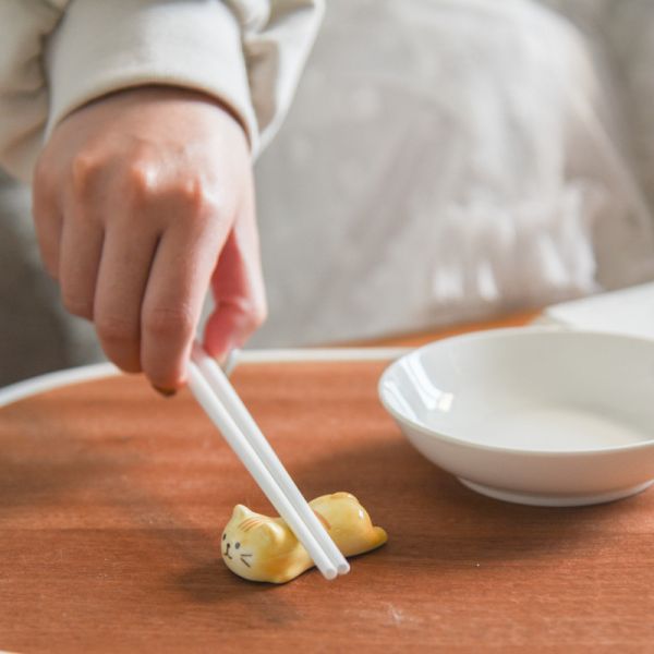 【餐餐都要儀式感】日式陶瓷貓咪環保筷架組 