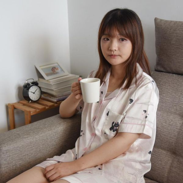 【黑貓陪睡中】黑貓柔軟冰絲居家睡衣褲套裝 
