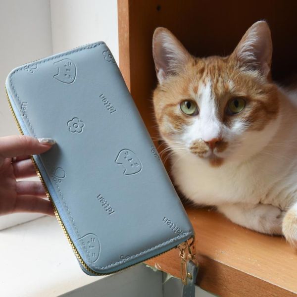 【主子幫你顧荷包】韓系貓咪壓紋時尚長夾 