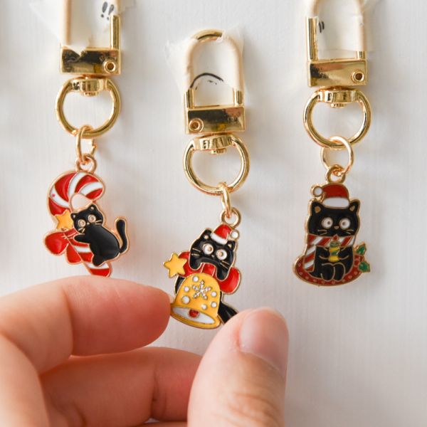【聖誕節限定】快樂聖誕黑貓鑰匙扣 *全館滿額送隨機2個* 