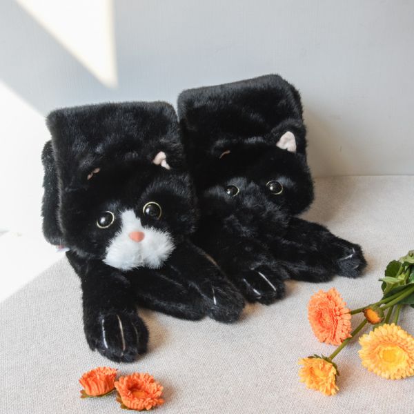 【就要黏著你】小黑貓毛絨圍巾圍脖 