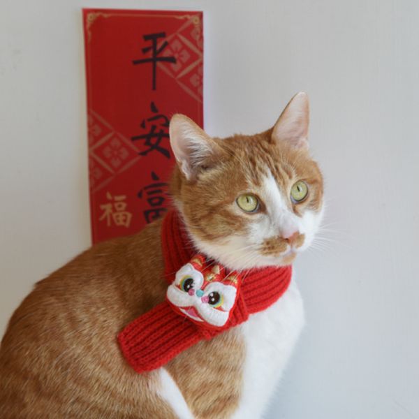 【萌寵新年限定】寵物新年針織圍巾 
