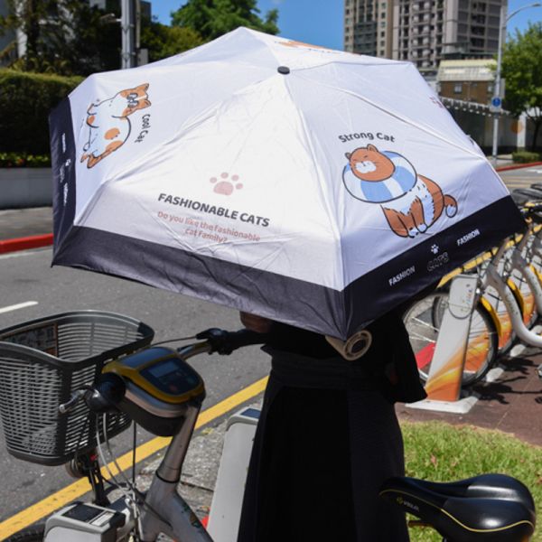 【小巧便攜】輕巧五折貓掌晴雨兩用傘 共三色 