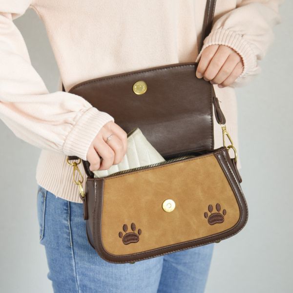 【美拉德風】質感復古貓方包*附贈帆布袋* 