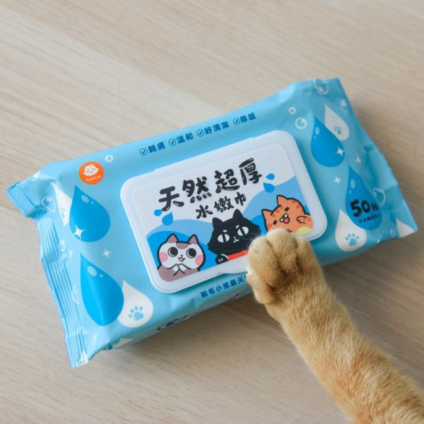 【活動贈品】ParkCat 天然超厚水嫩巾-天然抑菌寵物 濕紙巾 -50入(犬貓通用) *贈送2包* 濕紙巾,寵物濕紙巾,擦紙巾,PH6.7,天然抑菌
