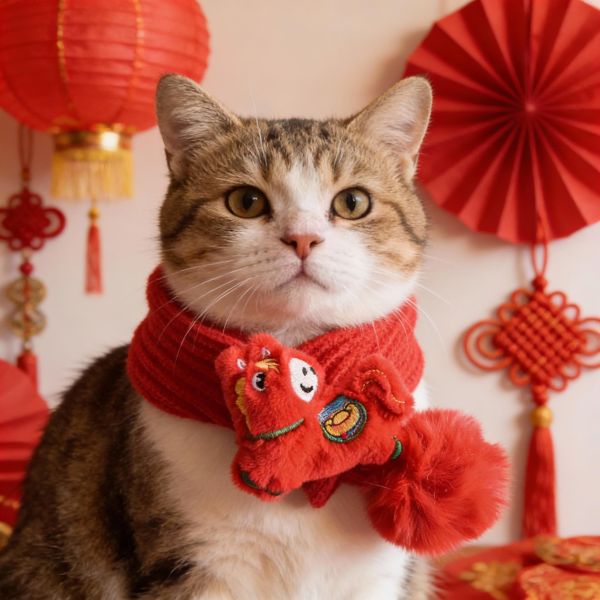 【主子的過年儀式感】寵物新年針織圍巾 