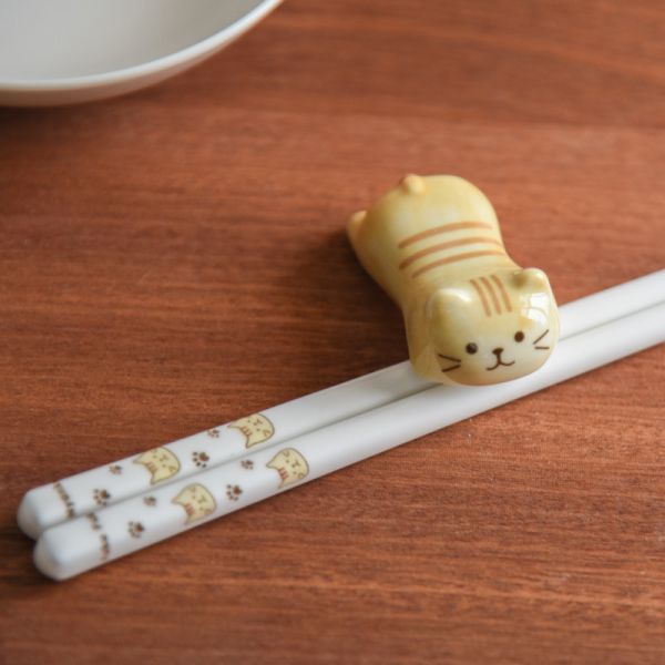 【餐餐都要儀式感】日式陶瓷貓咪環保筷架組 