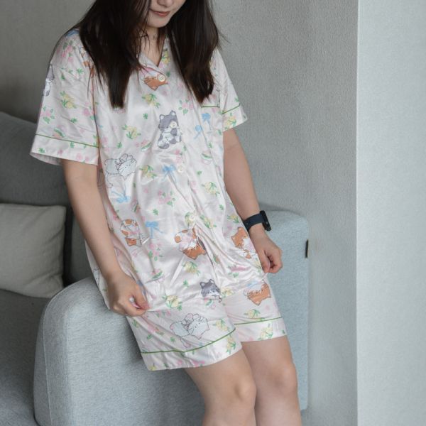 【小貓陪你一起宅】喵系短袖家居服套裝 共兩款 