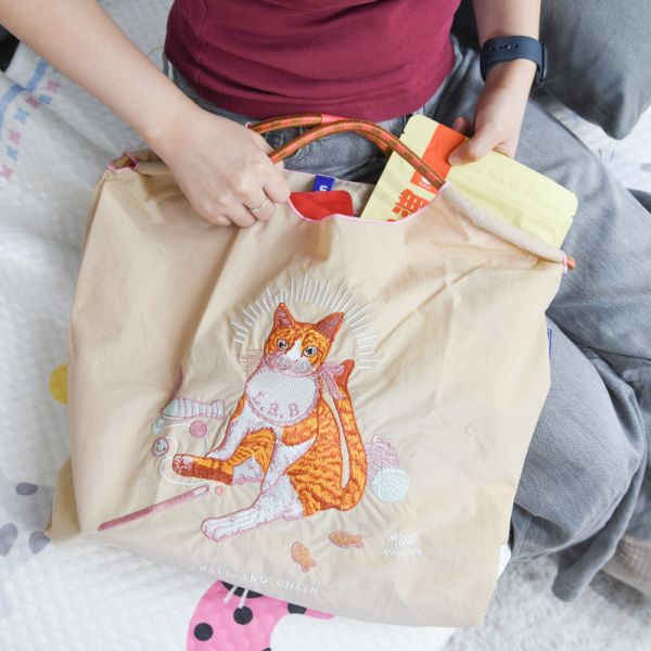 【貓系生活】刺繡貓咪環保購物袋 