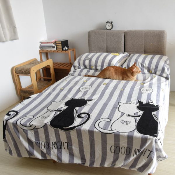 【一躺就融化】加厚牛奶絨床包三件套組 