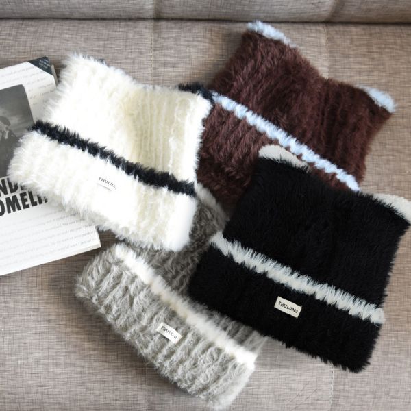 【貓系女孩必備】毛絨貓耳撞色毛帽 