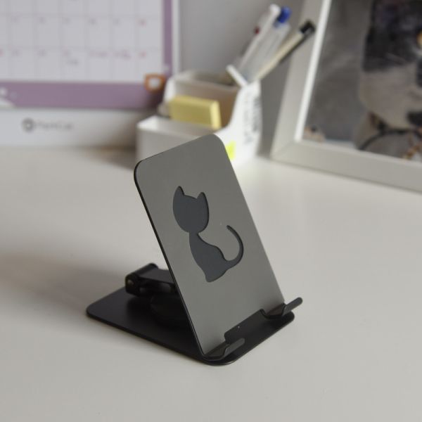 【解放雙手享受生活】貓咪款旋轉折疊平板手機支架 