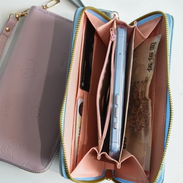 【主子幫你顧荷包】韓系貓咪壓紋時尚長夾 