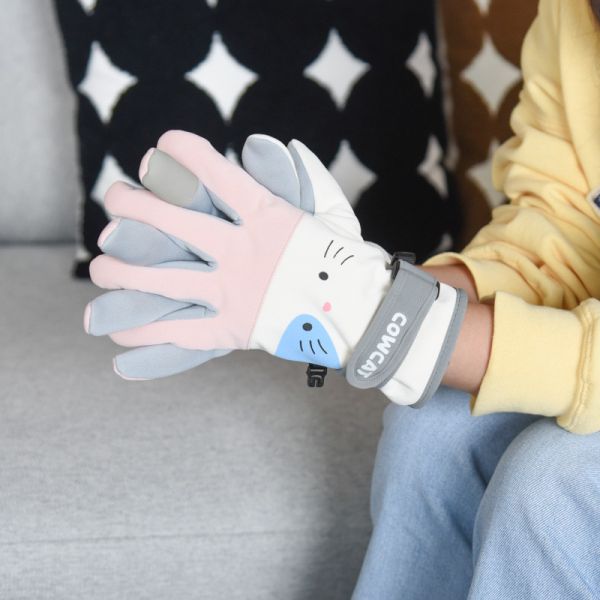 【貓奴保暖必備】可愛小貓加絨保暖防風手套 共兩款 