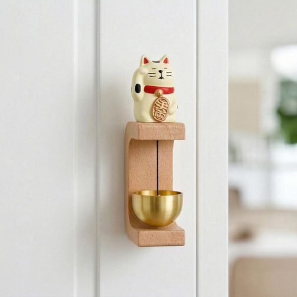 【招財貓來敲門】招財貓磁吸門鈴 