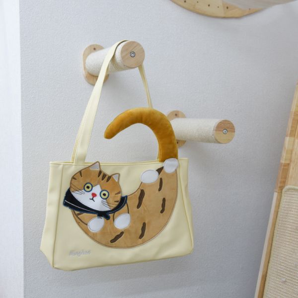 【柔軟又有型】慵懶橘貓大容量單肩包 