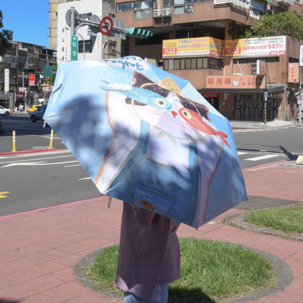 【顏值控必收】油畫貓咪晴雨兩用傘 共兩色 附贈同款提袋 