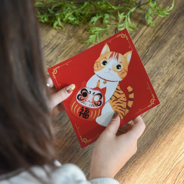 *限量30組售完不補【好運帶回家】貓樂園獨家設計貓貓達摩磁性春聯 