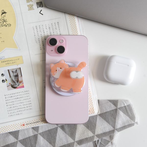 【屁屁來支援】翹屁股橘貓磁吸手機支架 