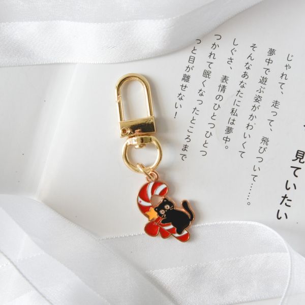 【聖誕節限定】快樂聖誕黑貓鑰匙扣 *全館滿額送隨機2個* 