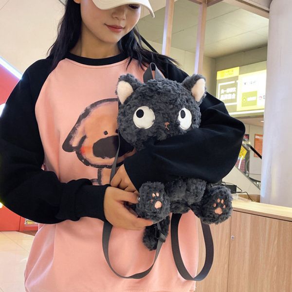 【活動贈品】背隻黑貓出門去 絨毛背包 