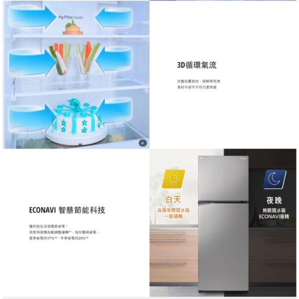 【聊聊再折】Panasonic 國際牌 366公升一級能效雙門變頻冰箱 NR-B371TV-S1 Panasonic 國際牌 366公升一級能效雙門變頻冰箱 NR-B371TV-S1