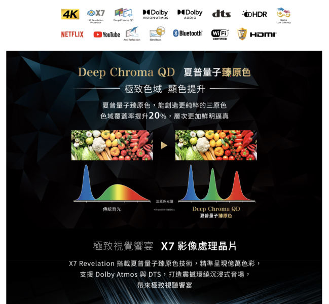 【聊聊再折】夏普 SHARP 75吋 QLED 4K聯網顯示器 4T-C75HL6500X 【聊聊再折】夏普 SHARP 75吋 QLED 4K聯網顯示器 4T-C75HL6500X