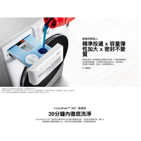 【聊聊再折】LG 蒸氣滾筒洗衣機 (蒸洗脫烘)｜洗衣13公斤+烘衣8公斤 (冰瓷白) WD-S13VDW LG洗衣機, 蒸氣滾筒洗衣機 (蒸洗脫烘)｜洗衣13公斤+烘衣8公斤 (冰瓷白) ,WD-S13VDW