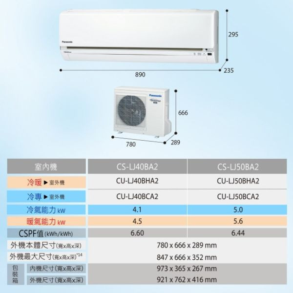 【聊聊再折】Panasonic 國際牌 LJ 精緻系列 冷暖空調 CS-LJ63BA2/CU-LJ63FHA2 Panasonic 國際牌 CS-LJ63BA2/CU-LJ63FHA2