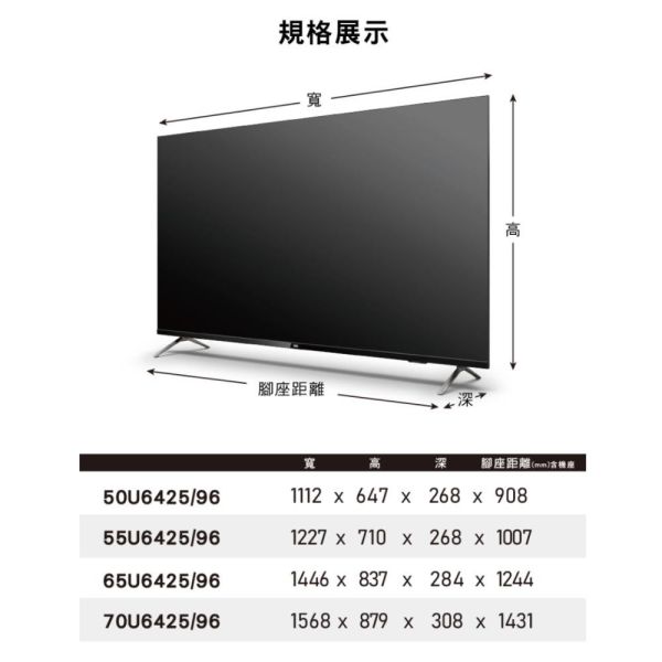 【聊聊再折】AOC 55型 4K HDR Android 10 液晶顯示器  55U6425 AOC, 55型大型顯示器 ,55U6425