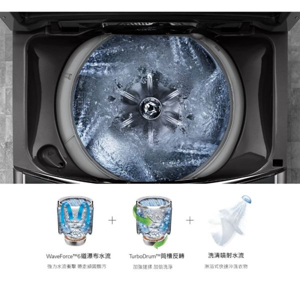 【聊聊再折】LG TurboWash3D™ 蒸氣直立式直驅變頻洗衣機 (極窄版)｜13公斤 (曜石黑) WT-SD139HBG LG洗衣機, TurboWash3D™ 蒸氣直立式直驅變頻洗衣機 (極窄版)｜13公斤 (曜石黑) ,WT-SD139HBG