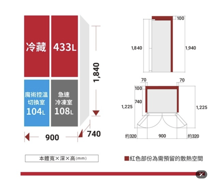 【聊聊再折】日立 645公升變頻四門十字對開冰箱HR4N9713DFSVA琉璃黑GBKTW 日立 645公升變頻四門十字對開冰箱HR4N9713DFSVA琉璃黑GBKTW