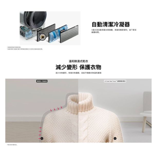 【聊聊再折】LG 免曬衣乾衣機｜10公斤 (冰瓷白) WR-100VW LG乾衣機, 免曬衣乾衣機｜10公斤 (冰瓷白) ,WR-100VW