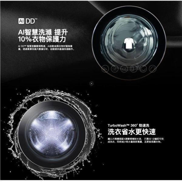 【聊聊再折】LG 蒸氣滾筒洗衣機 (蒸洗脫)｜21公斤｜WD-S21VB (尊爵黑) WD-S21VB LG洗衣機, 蒸氣滾筒洗衣機 (蒸洗脫)｜21公斤｜WD-S21VB (尊爵黑) ,WD-S21VB